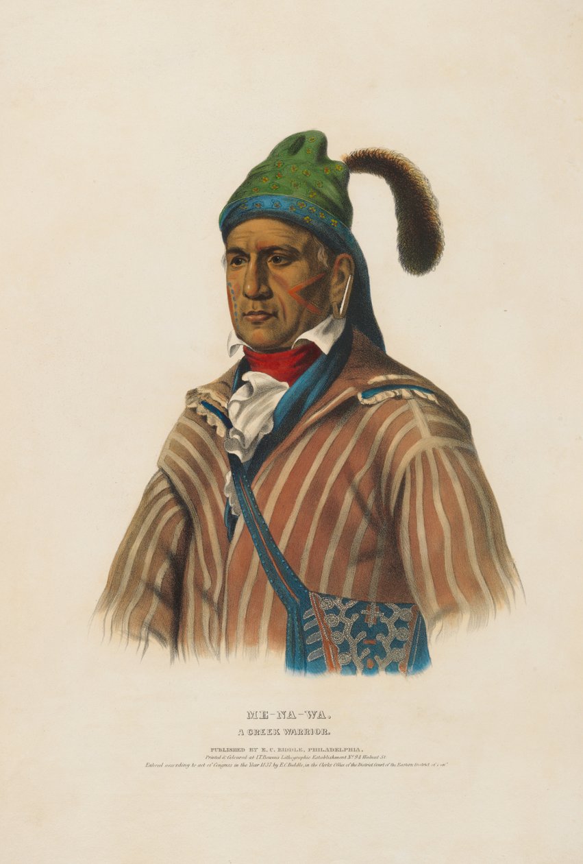 Me-na-wa – creek-soturi tekijältä Charles Bird King
