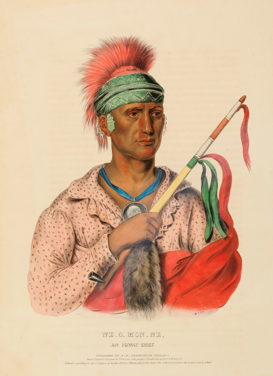 NE-O-MON-NE, IOWAYn päällikkö, Pohjois-Amerikan intiaaniheimojen historiasta. tekijältä Charles Bird King
