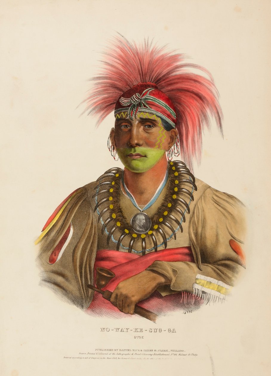 NO-WAY-KE-SUG-GA. OTOE., kirjasta History of the Indian Tribes of North America. tekijältä Charles Bird King