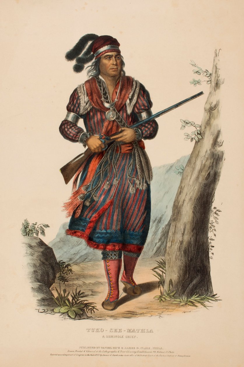 TUKO-SEE-MATHLA. A SEMINOLE CHIEF., from History of the Indian Tribes of North America. tekijältä Charles Bird King