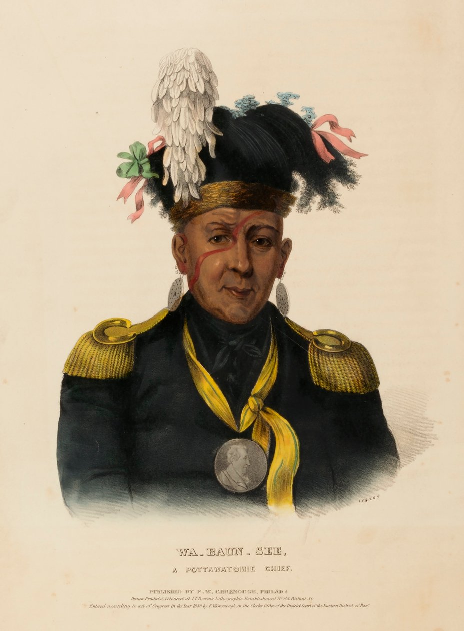 WA-BAUN-SEE, POTTAWATOMIE CHIEF, Pohjois-Amerikan intiaaniheimojen historiasta. tekijältä Charles Bird King