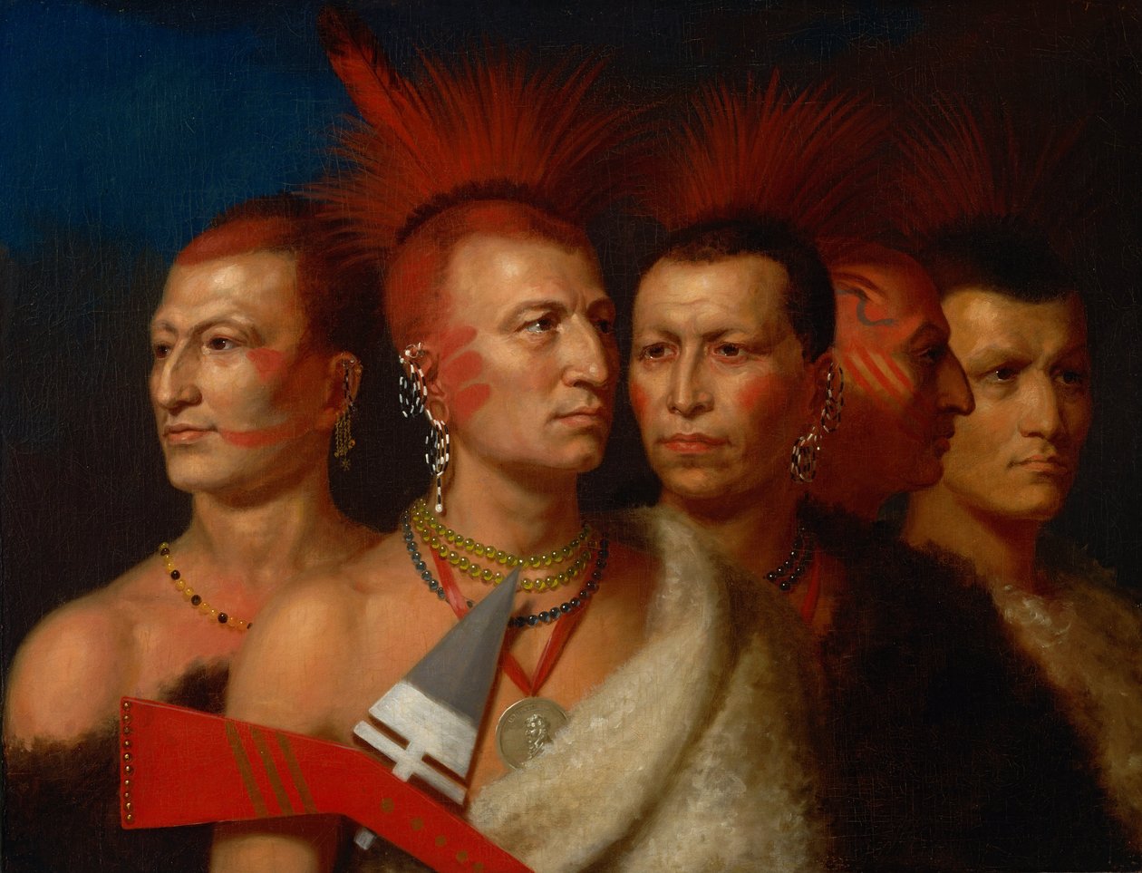 Young Omahaw, War Eagle, Little Missouri ja Pawnees. tekijältä Charles Bird King
