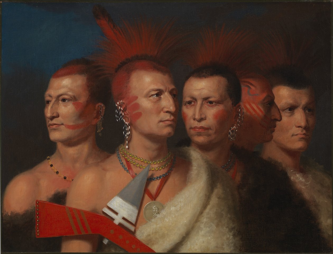 Young Omahaw, War Eagle, Little Missouri ja Pawnees. tekijältä Charles Bird King