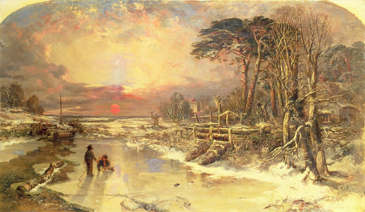 Talvikohtaus Thamesilla, 1846 tekijältä Charles Branwhite