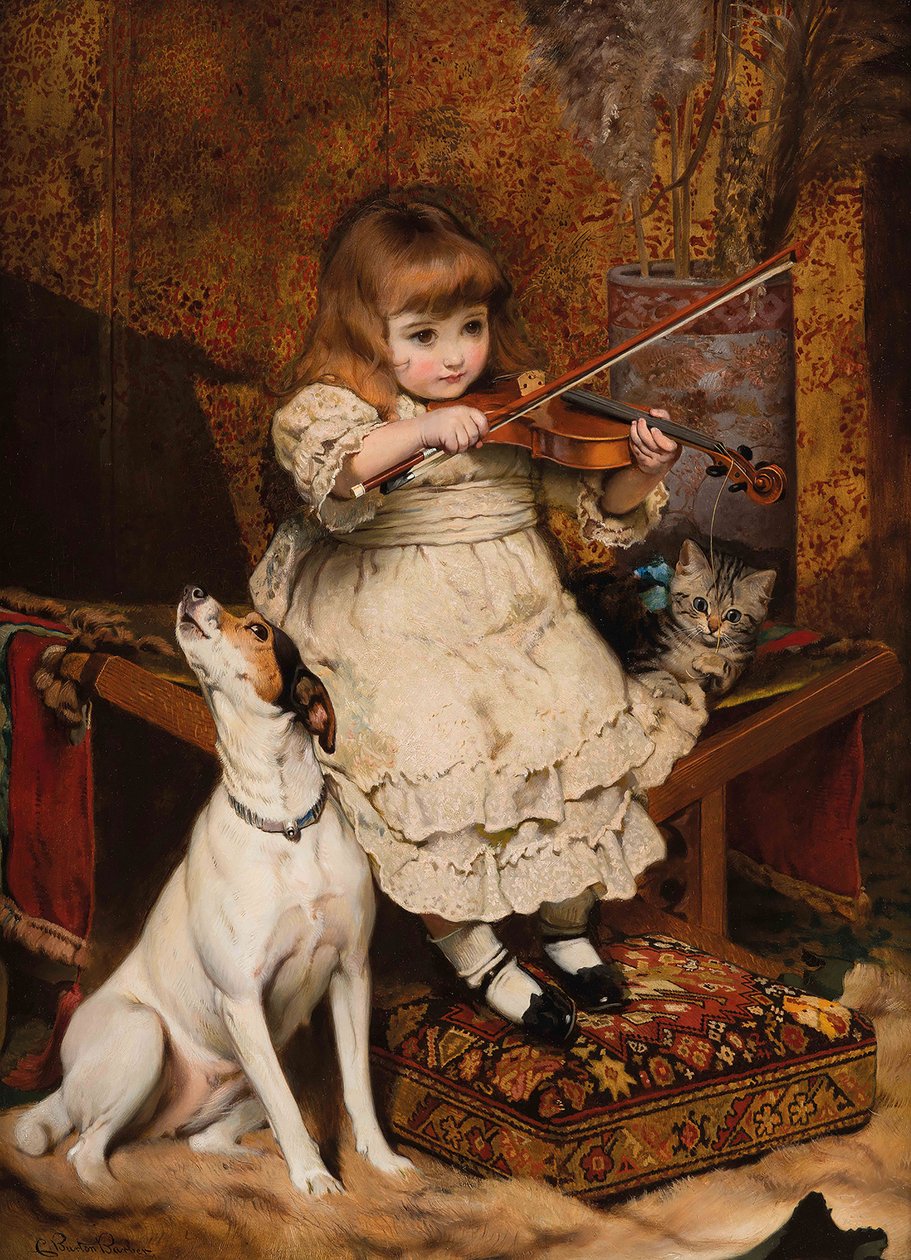 Pieni viulisti, 1887. tekijältä Charles Burton Barber