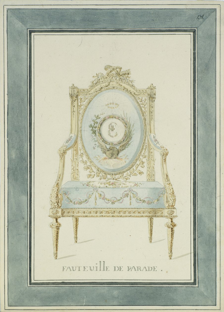 Valtaistuinsuunnittelu Katariinan palatsille Tsarskoje Selossa, 1780-luku tekijältä Charles Cameron