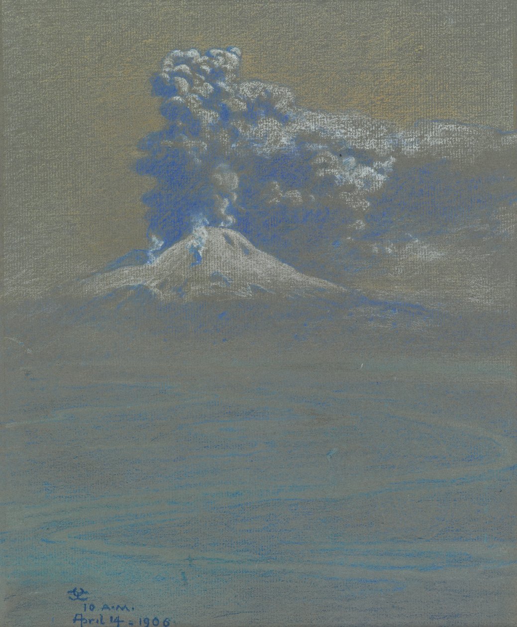 Ashes of Ashes Upon Ottaviano, 1906 (pastelli harmaasiniselle paperille) tekijältä Charles Caryl Coleman