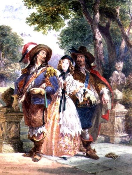 The Challenge: Lady välissä kahden Cavalierin välissä, 1862 tekijältä Charles Cattermole