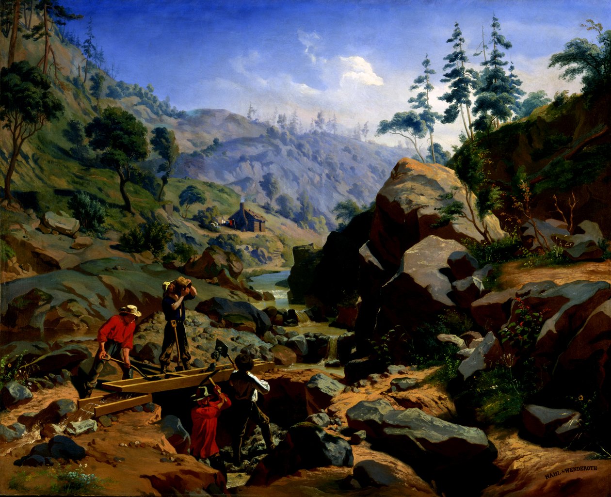 Kaivostyöläiset Sierrassa, 1851-1852. Tekijät: Charles Christian Nahl, August Wenderoth. tekijältä Charles Christian Nahl, August Wenderoth