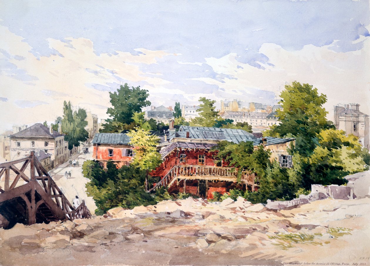 Marboeuf Road Avenue de LAlman alla, Pariisi, 1867 tekijältä Charles Claude Pyne
