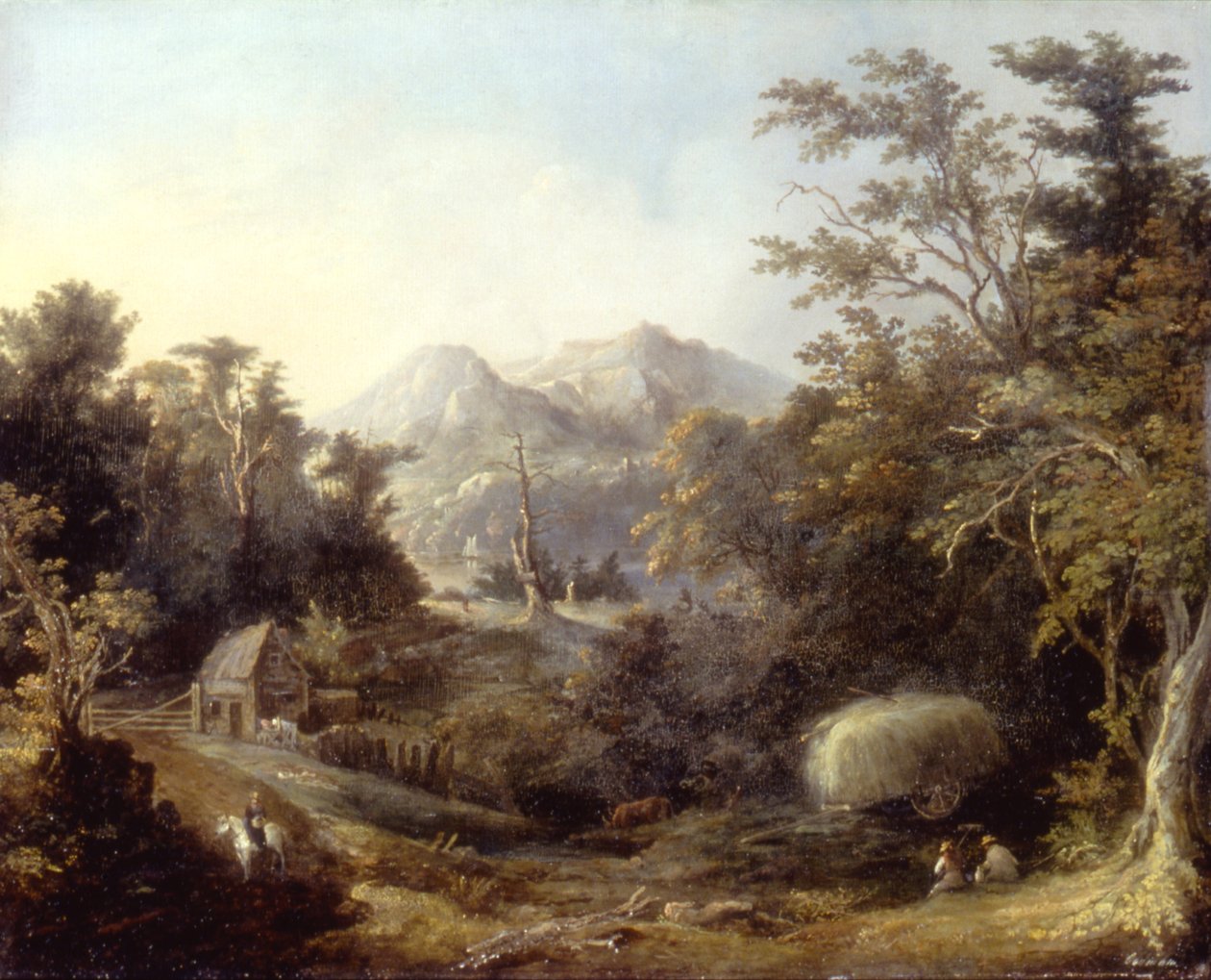 Maisema maatilalla ja vuorilla, 1832. tekijältä Charles Codman