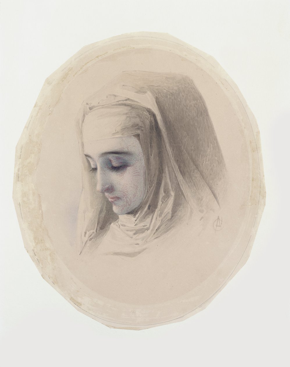 Pääkuvio luostarin ajatuksia varten, 1851 (wc ja guassi paperille) tekijältä Charles Collins