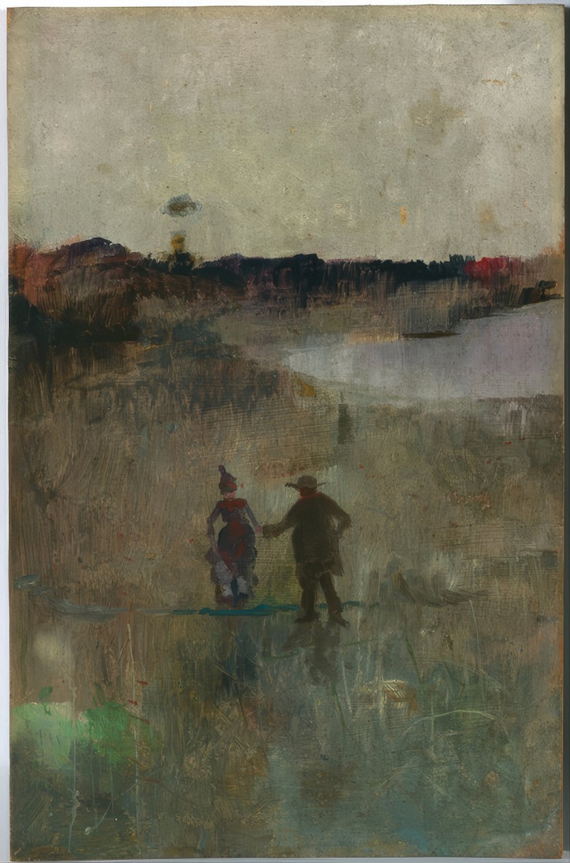 (Maisema kahdella pienellä hahmolla, Richmond, NSW) tekijältä Charles Edward Conder