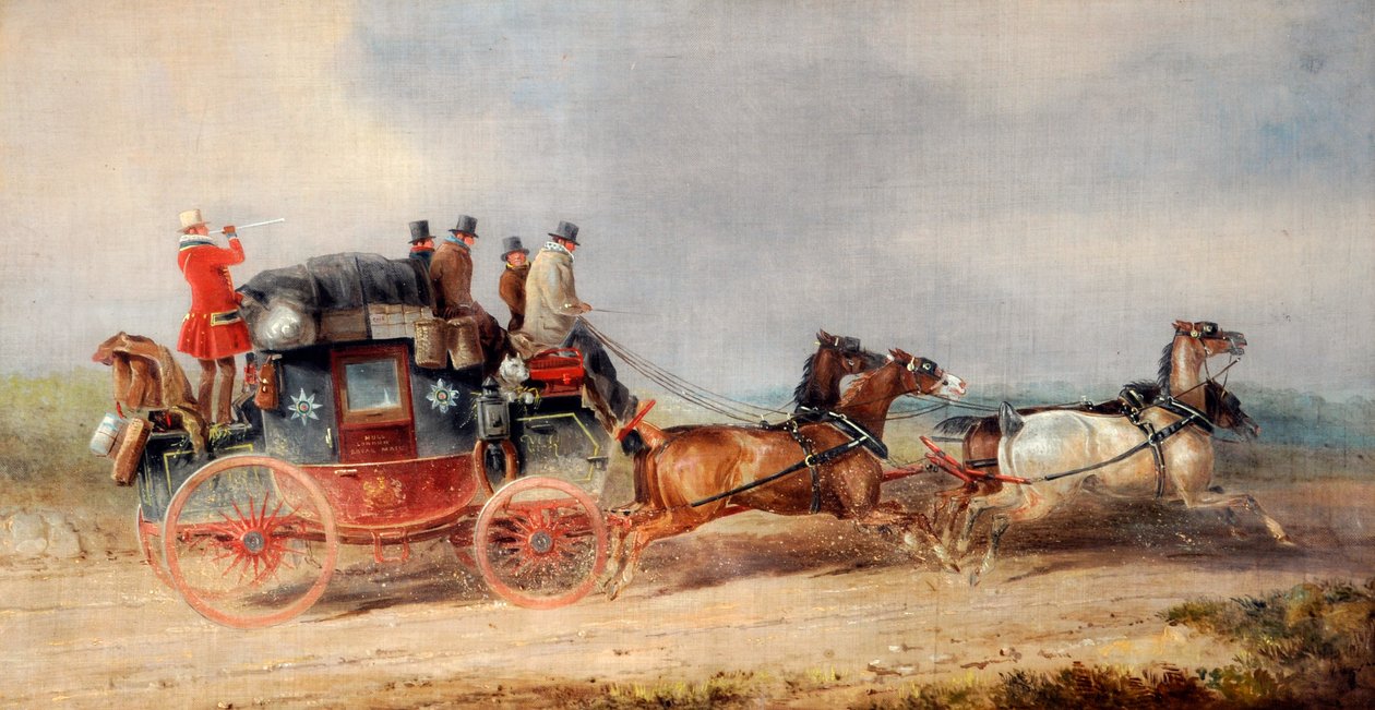 Hullin ja Lontoon kuninkaallinen posti, noin 1835 (öljy kankaalle). tekijältä Charles Cooper Henderson