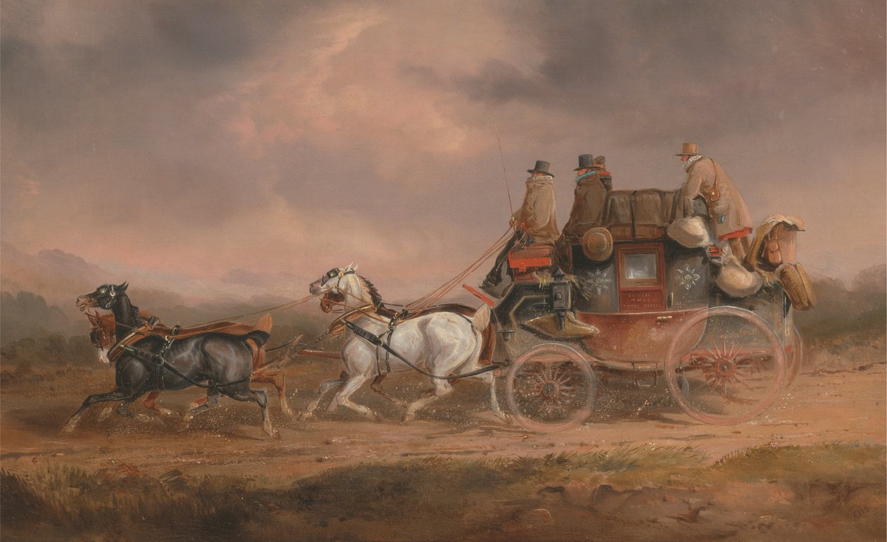 Mail Coaches on the Road: Louth-London Royal Mail etenee nopeudella tekijältä Charles Cooper Henderson