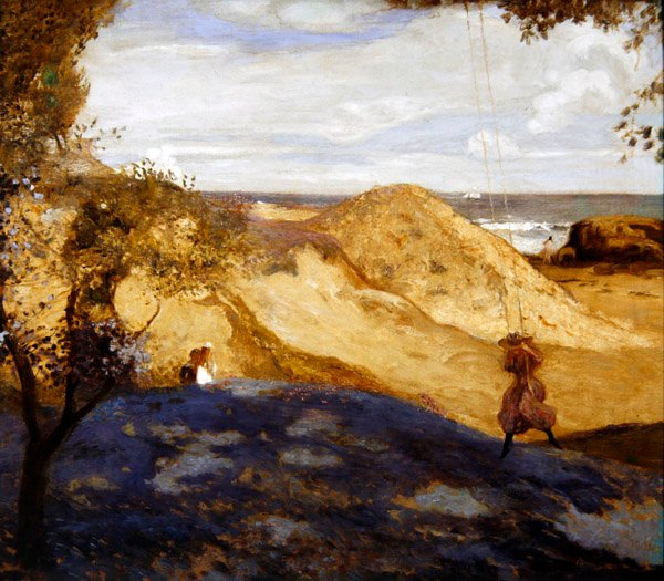 Swing, Swanage, Dorset (öljy kankaalle) tekijältä Charles Corder