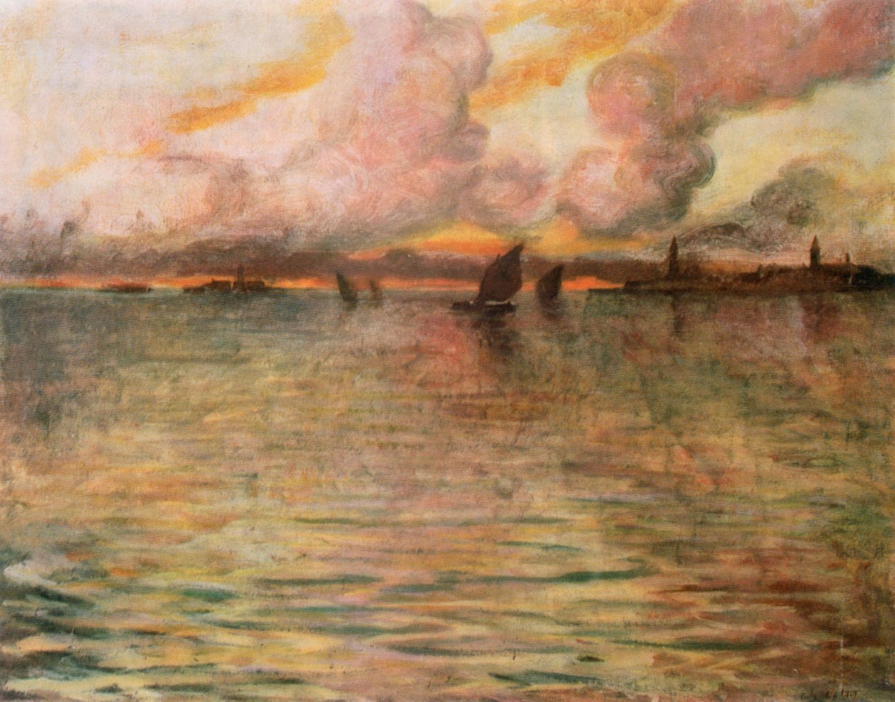 Merimaisema kaukaisella näköalalla Venetsiaan, 1896 tekijältä Charles Cottet