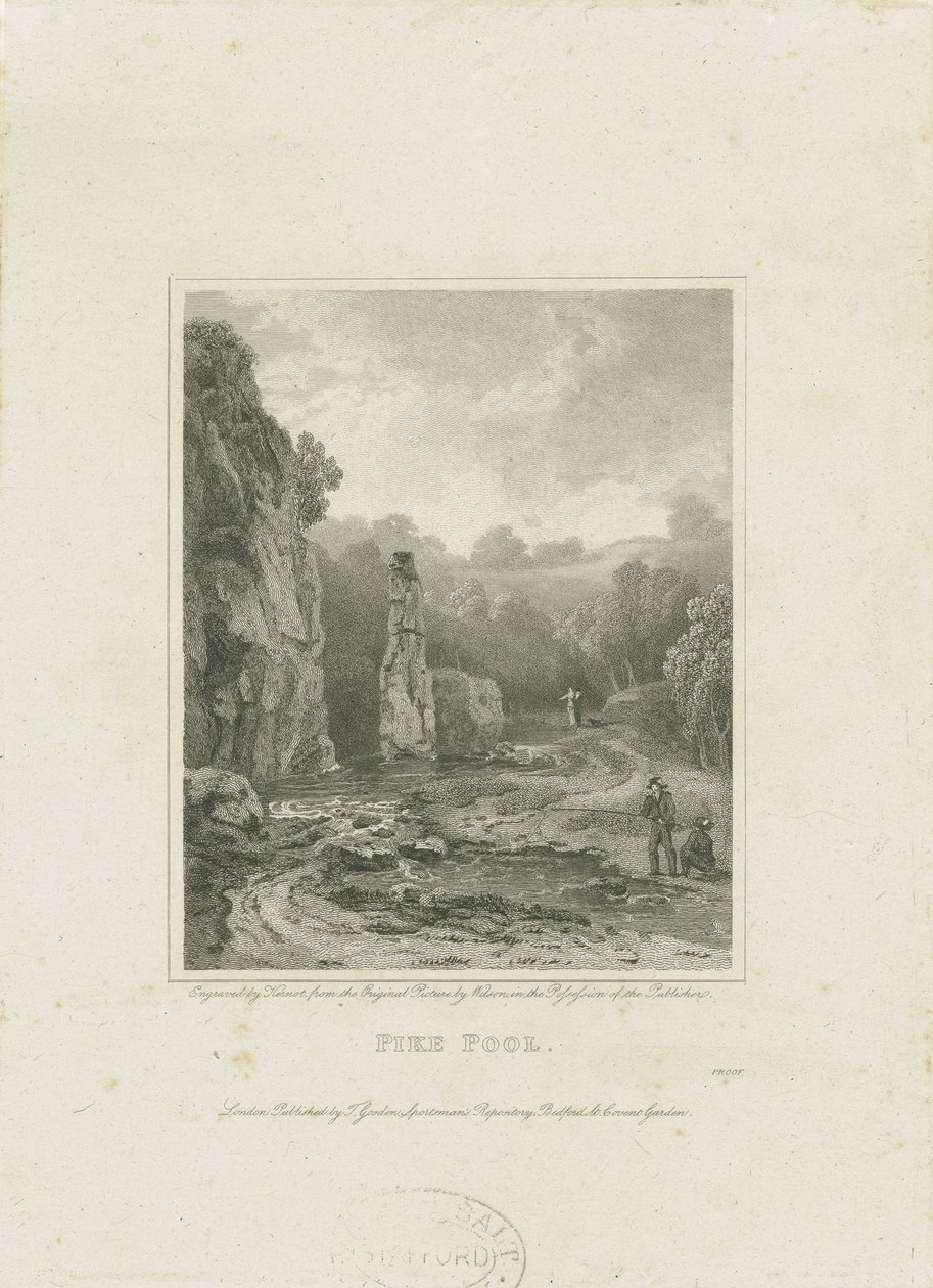 Dovedale - [Charles] Cotton Fishing House: kaiverrus ja [?1800-luku] (painettu) tekijältä Charles Cotton