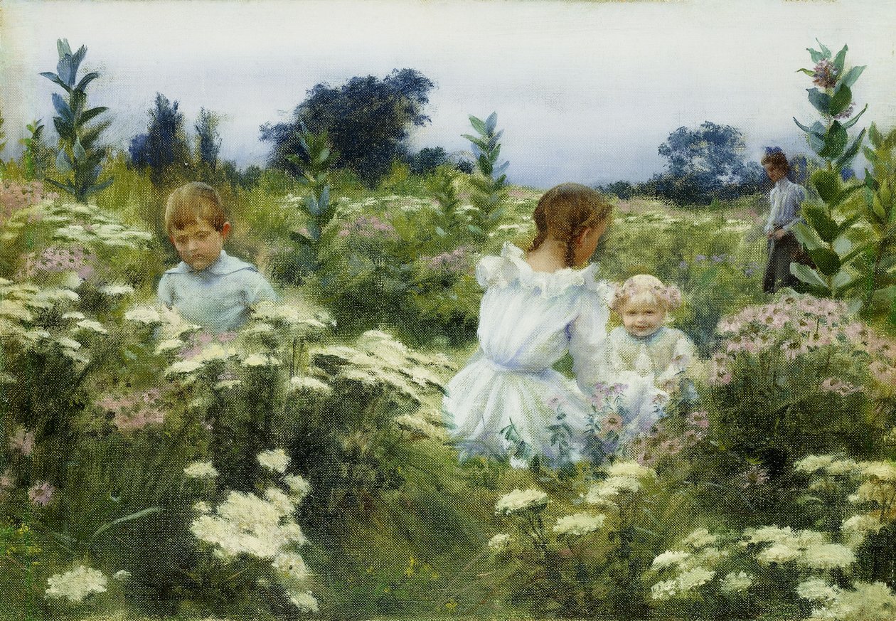 Luonnonkukkien joukossa tekijältä Charles Courtney Curran