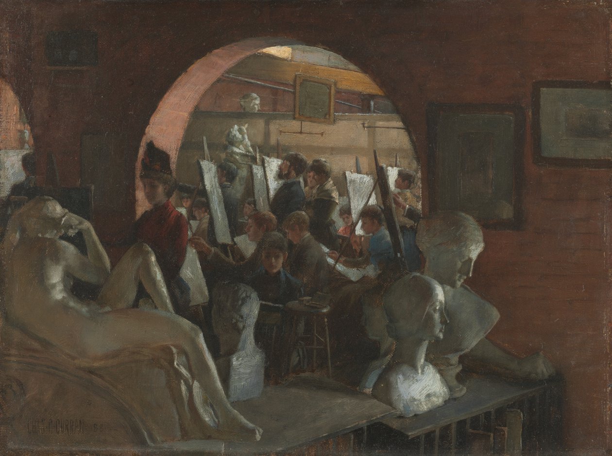 Taideopiskelijoiden liigan kupeessa tekijältä Charles Courtney Curran