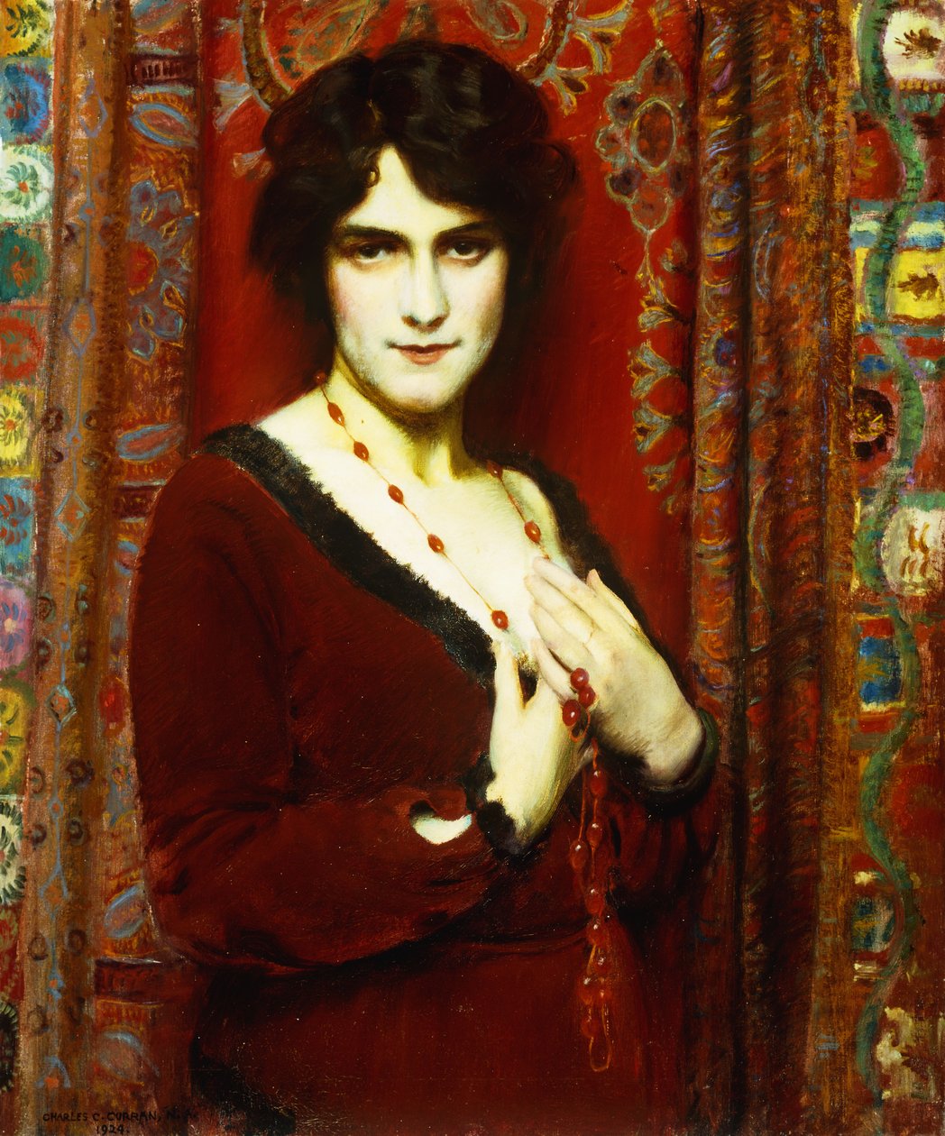 Cornelian kaulakoru (Miss R:n muotokuva) tekijältä Charles Courtney Curran