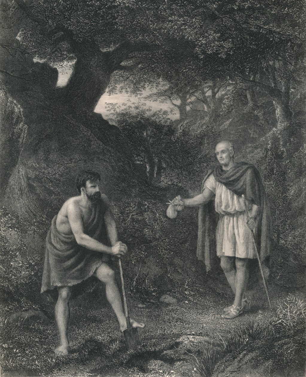 Timon ja Flavius Timon Ateenasta, vuodelta 1870 tekijältä Charles Cousen