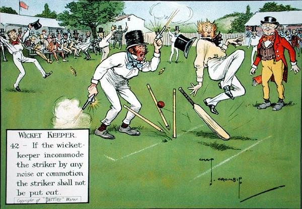 Wicket Keeper (42), vuonna 1910 julkaistusta Laws of Cricketistä tekijältä Charles Crombie