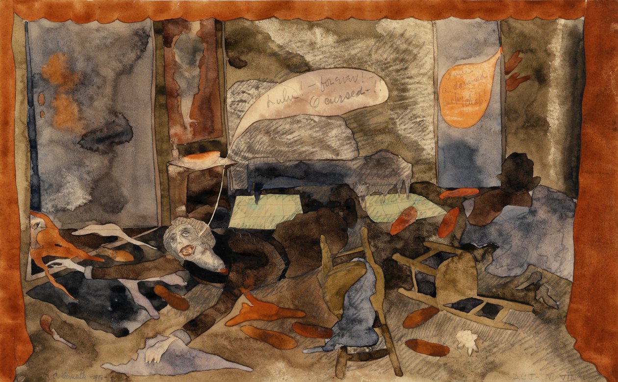 Kreivitär Gerschutz Lulun kuolema (wc paperilla) tekijältä Charles Demuth