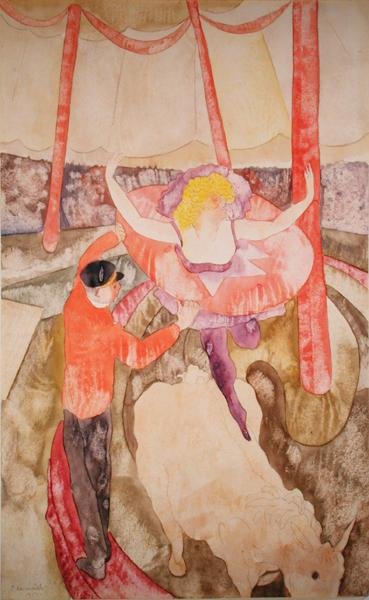 Equestrienne ja assistentti tekijältä Charles Demuth