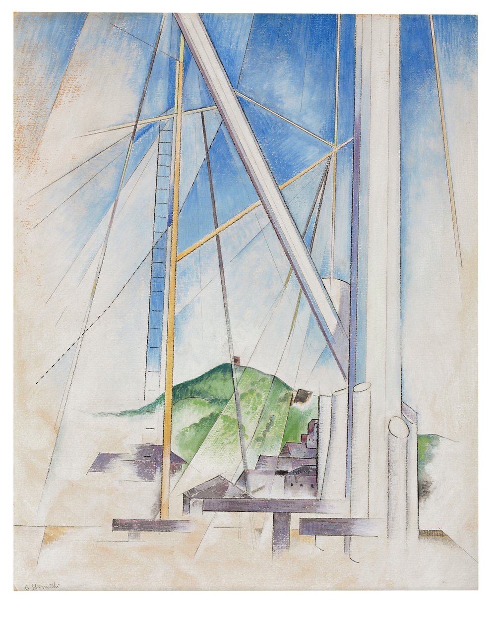 In the Key of Blue, n. 1919 (tempera & kynä laivalla) tekijältä Charles Demuth
