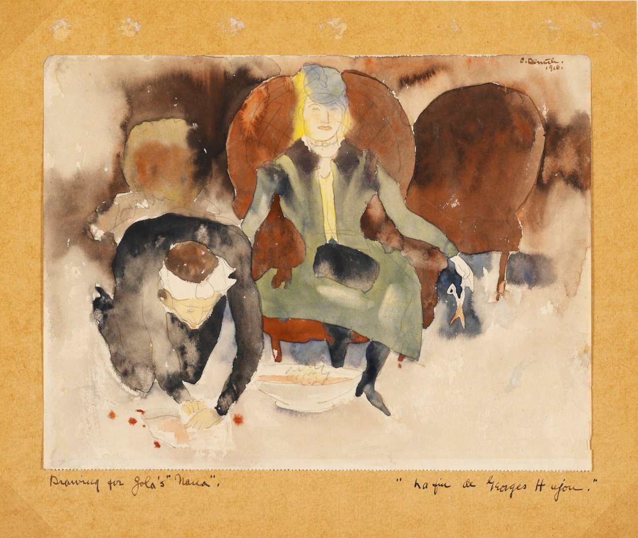 Kohtaus sen jälkeen, kun Georges puukotti itseään saksilla tekijältä Charles Demuth