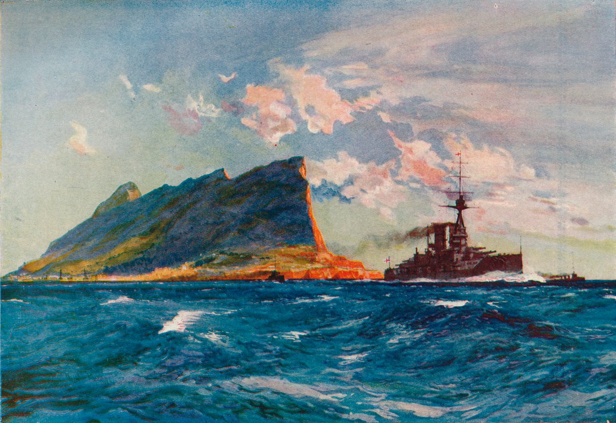 Kuningatar Elisabet Gibraltarin edustalla, 1918 1919 tekijältä Charles Dixon