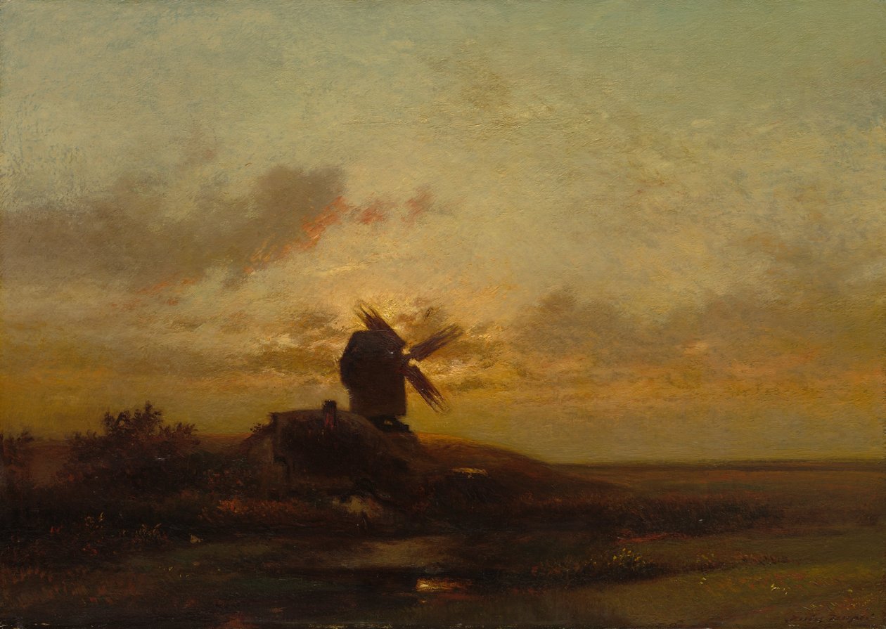 Tuulimylly, 1850-luvun loppu (öljy kankaalle) tekijältä Charles Duprez