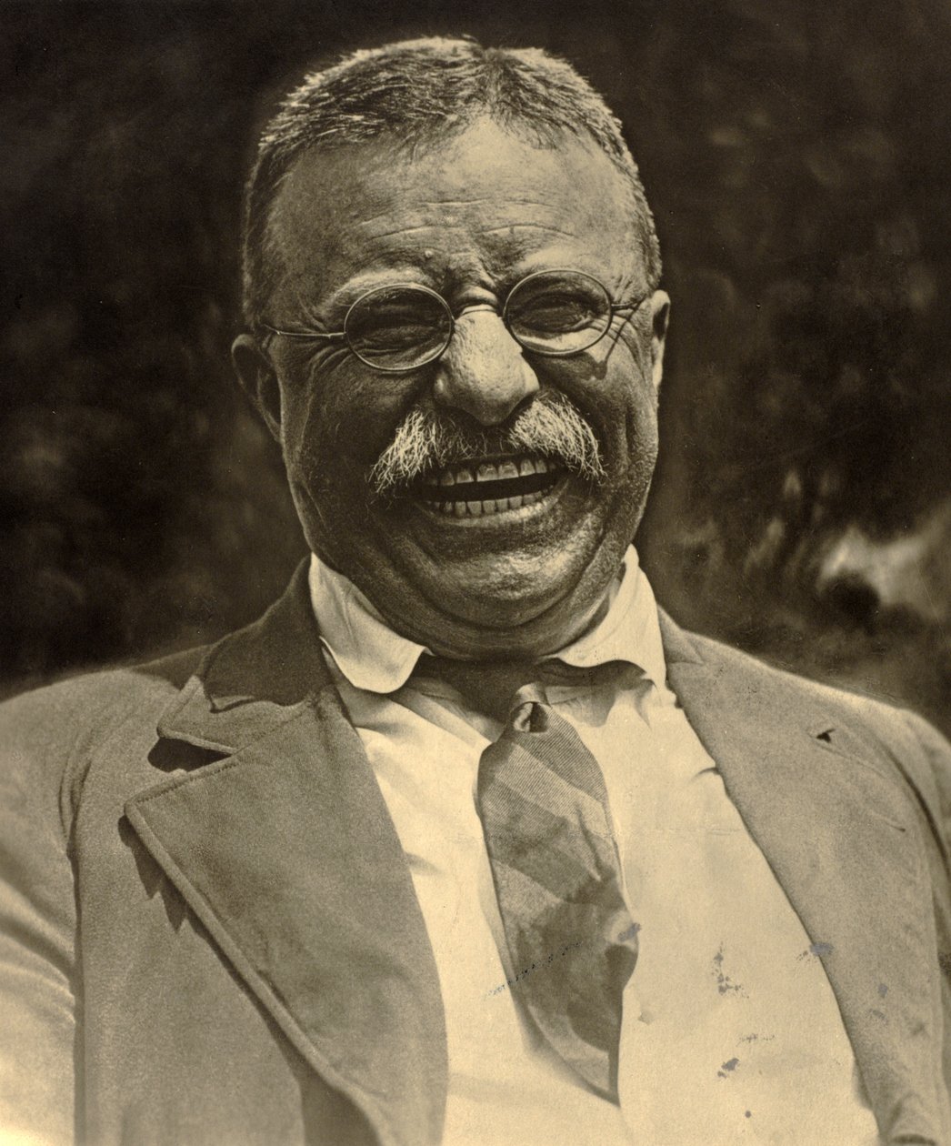 Theodore Roosevelt nauraa, n. 1910 (m/v kuva) tekijältä Charles Duprez