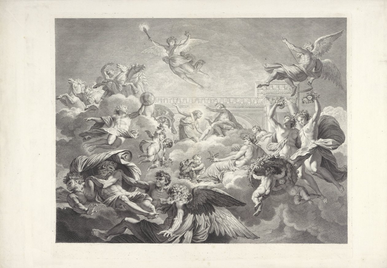 Phaeton Apollona Charles le Brunin ja Eustache Le Sueurin maalaukset, jotka ovat (...) presidentti Lambertin talossa (sarjan nimi) tekijältä Charles Dupuis