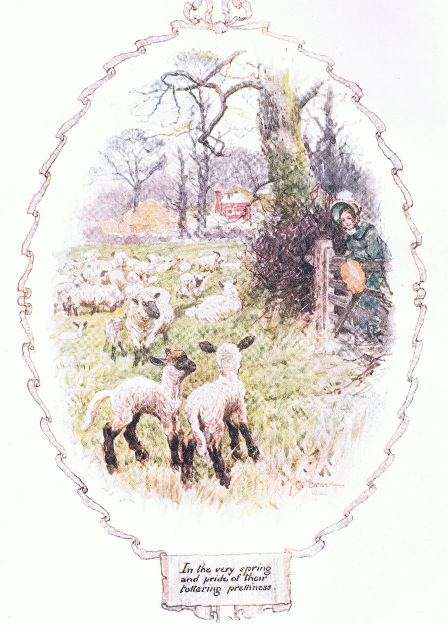 Heidän horjuvan kauneutensa keväällä (väri litho) tekijältä Charles Edmund Brock