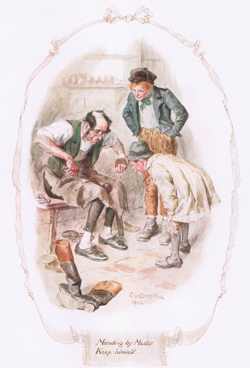 "Mending by Master Keep itse", Mary Russell Mitfordin "Our Village" -kappaleesta tekijältä Charles Edmund Brock