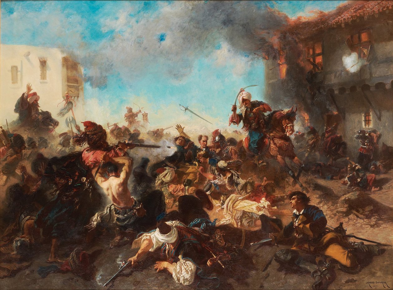 Kahakka Bender Kalabaliken i Benderissä, 1877 tekijältä Charles Edouard Armand Dumaresq