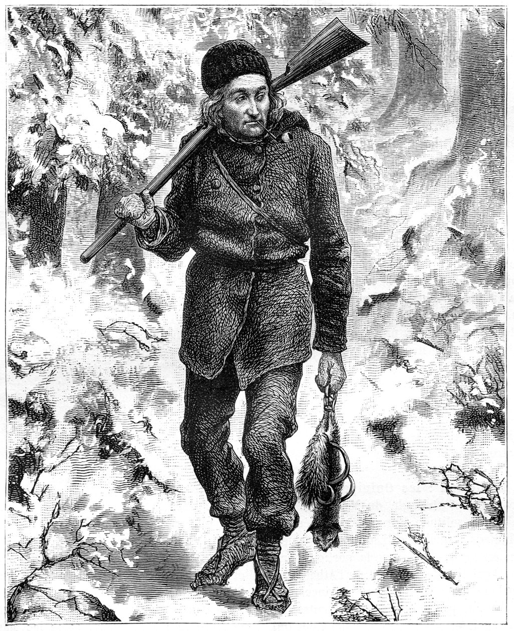 Kanadalainen trapper, 1800-luku. tekijältä Charles Edouard Delort