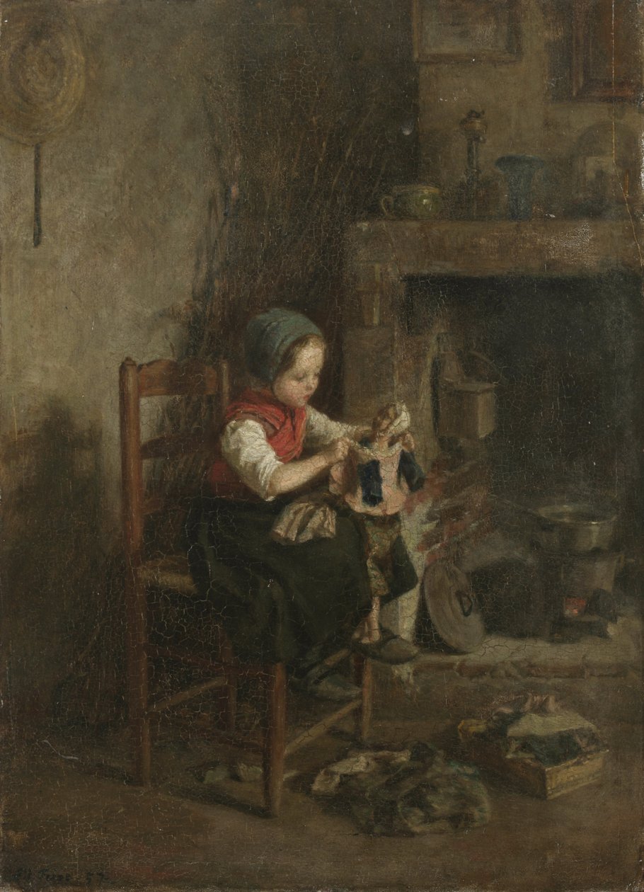 Nuken pukeminen, 1857 tekijältä Charles Edouard Frere