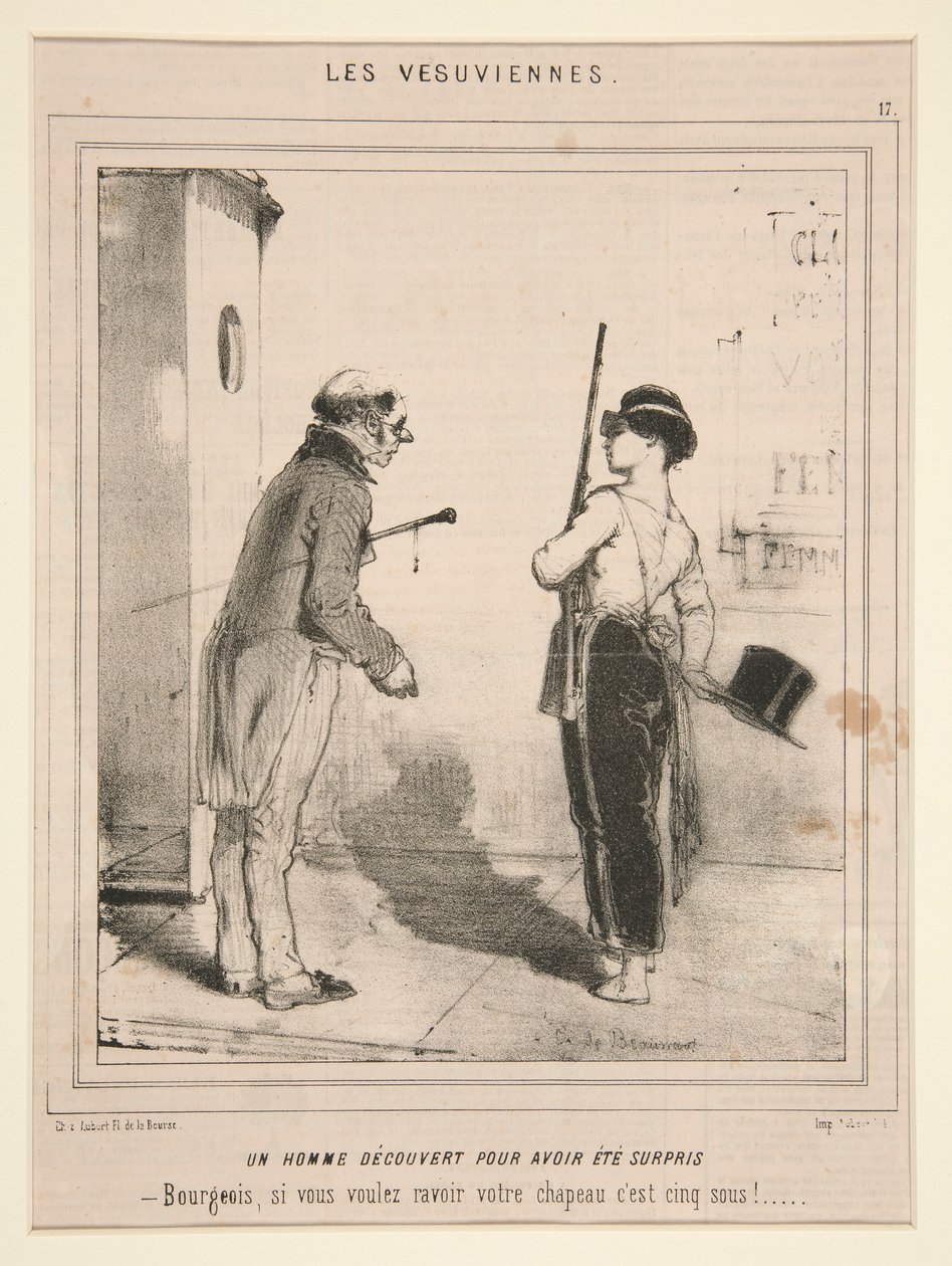 Mies, jonka havaittiin olleen yllättynyt (A Man Discovered for Having Been Surprised), Le Charivarissa julkaistusta Les Vesuviennes -sarjasta tekijältä Charles Edouard de Beaumont