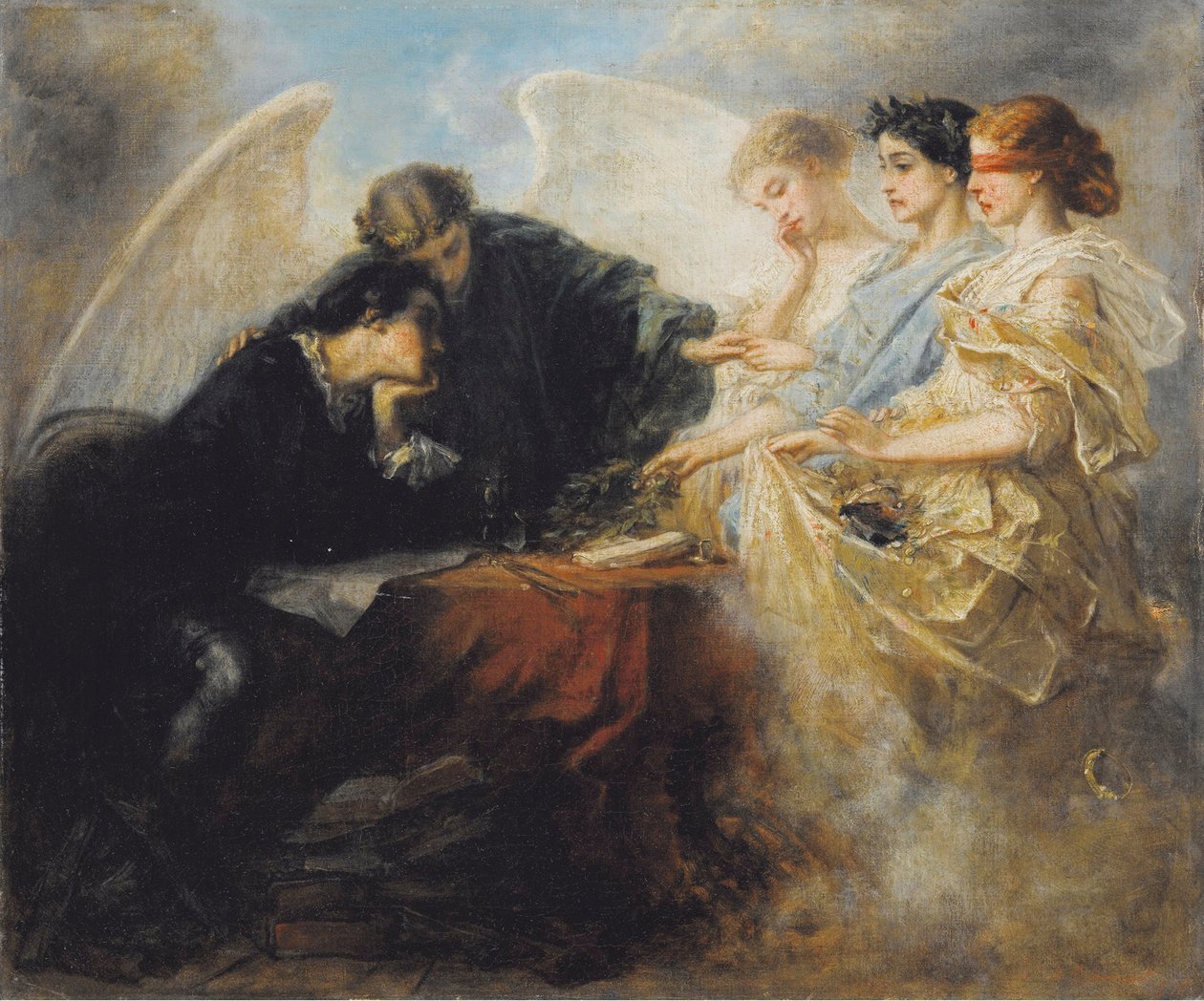 Nuori mies risteyksessä, 1856 tekijältä Charles Edouard de Beaumont