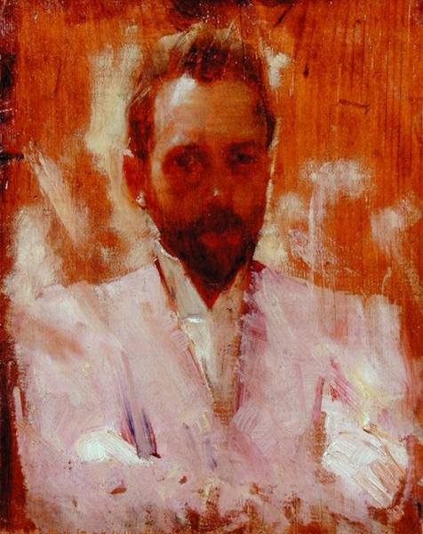 Taidemaalari Sir Ernest Arthur Streetonin (1867-1943) muotokuva (öljy paneelille) tekijältä Charles Edward Conder