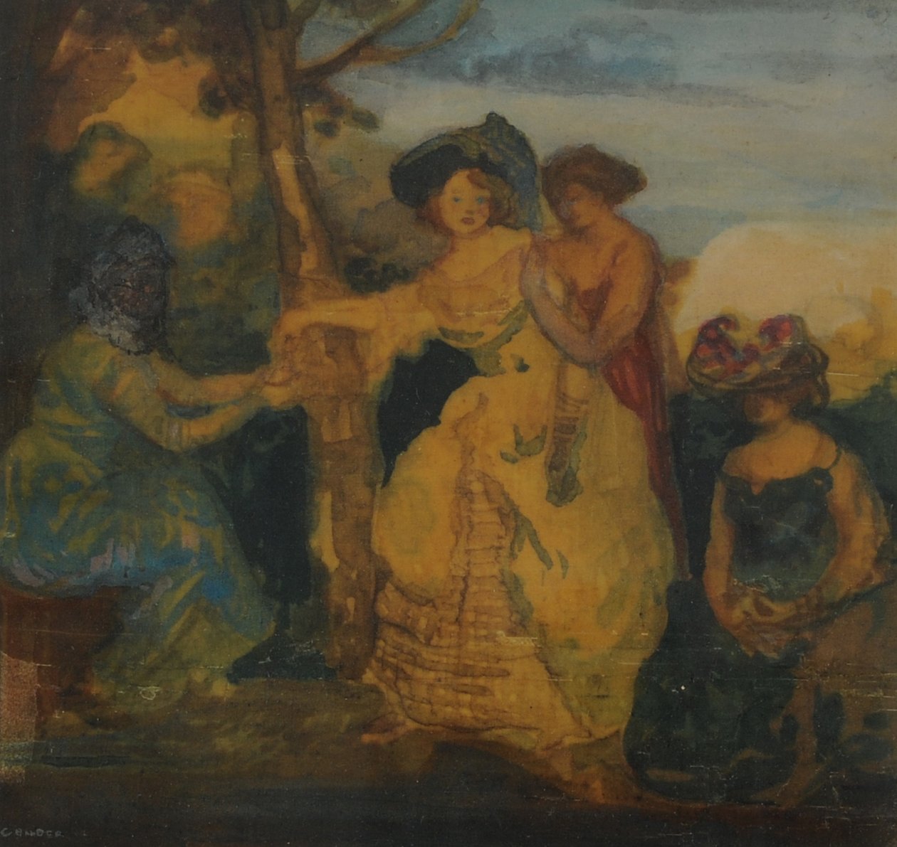 Fortune Teller, 1890-1900 (wc paperilla) tekijältä Charles Edward Conder