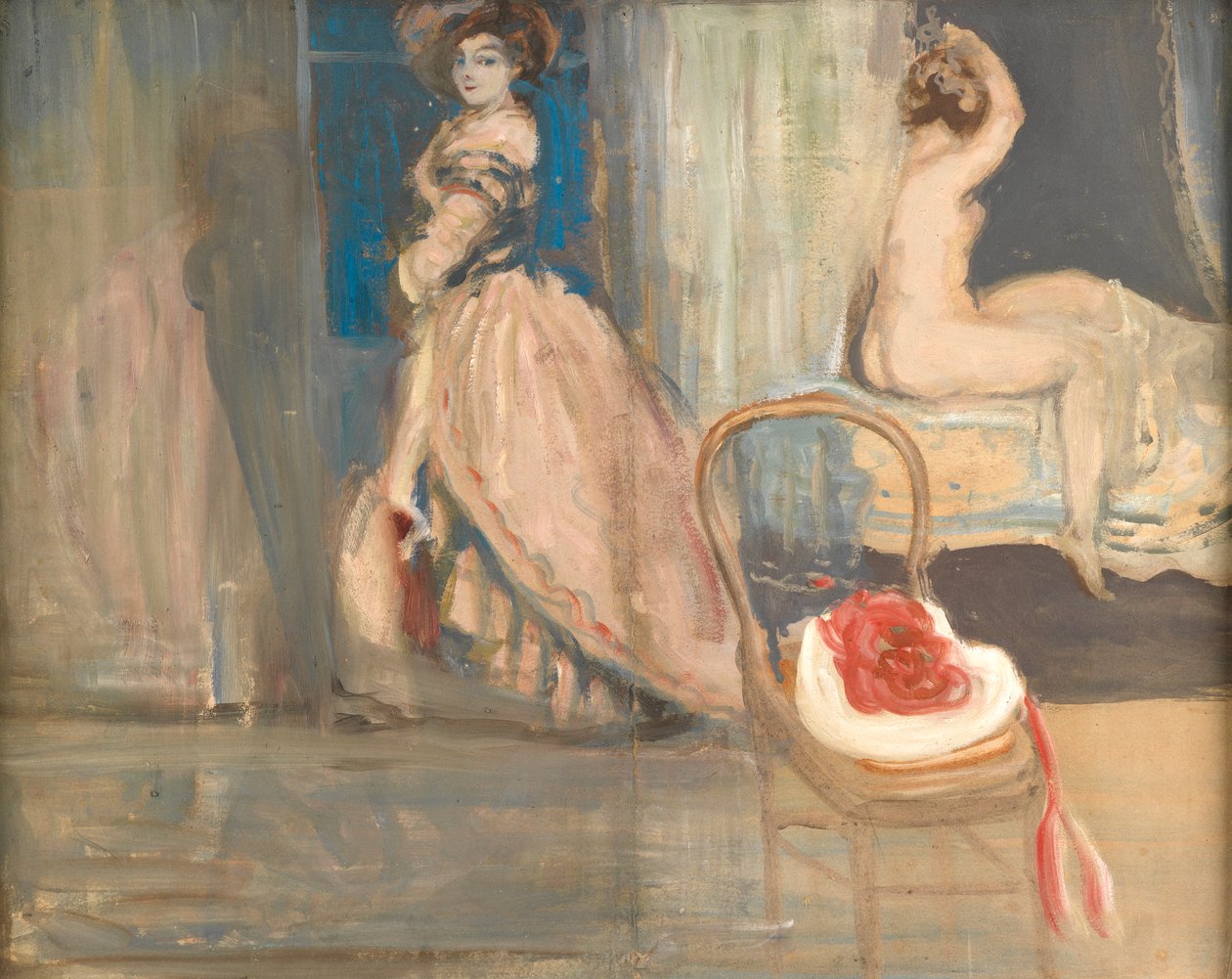 Punainen ja valkoinen hattu tekijältä Charles Edward Conder