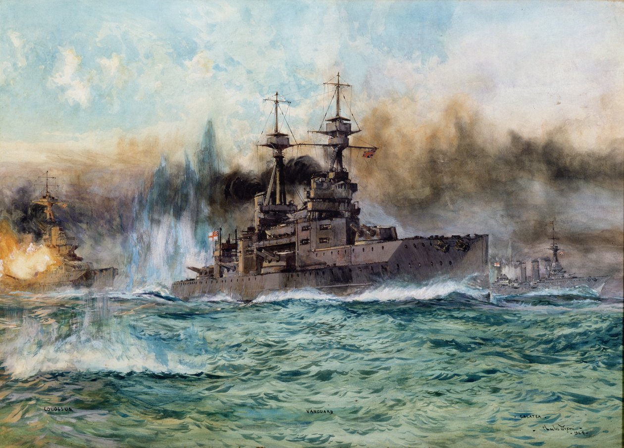 H.M.S. Vanguard Jyllannin taistelussa, 1924 tekijältä Charles Edward Dixon