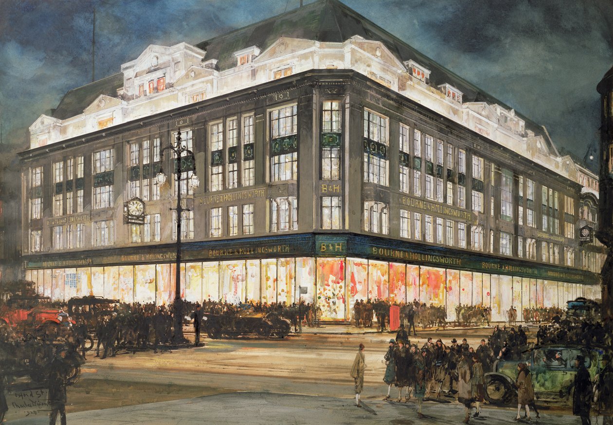 Uusi rakennus, Bourne ja Hollingsworth, Oxford Street tekijältä Charles Edward Dixon