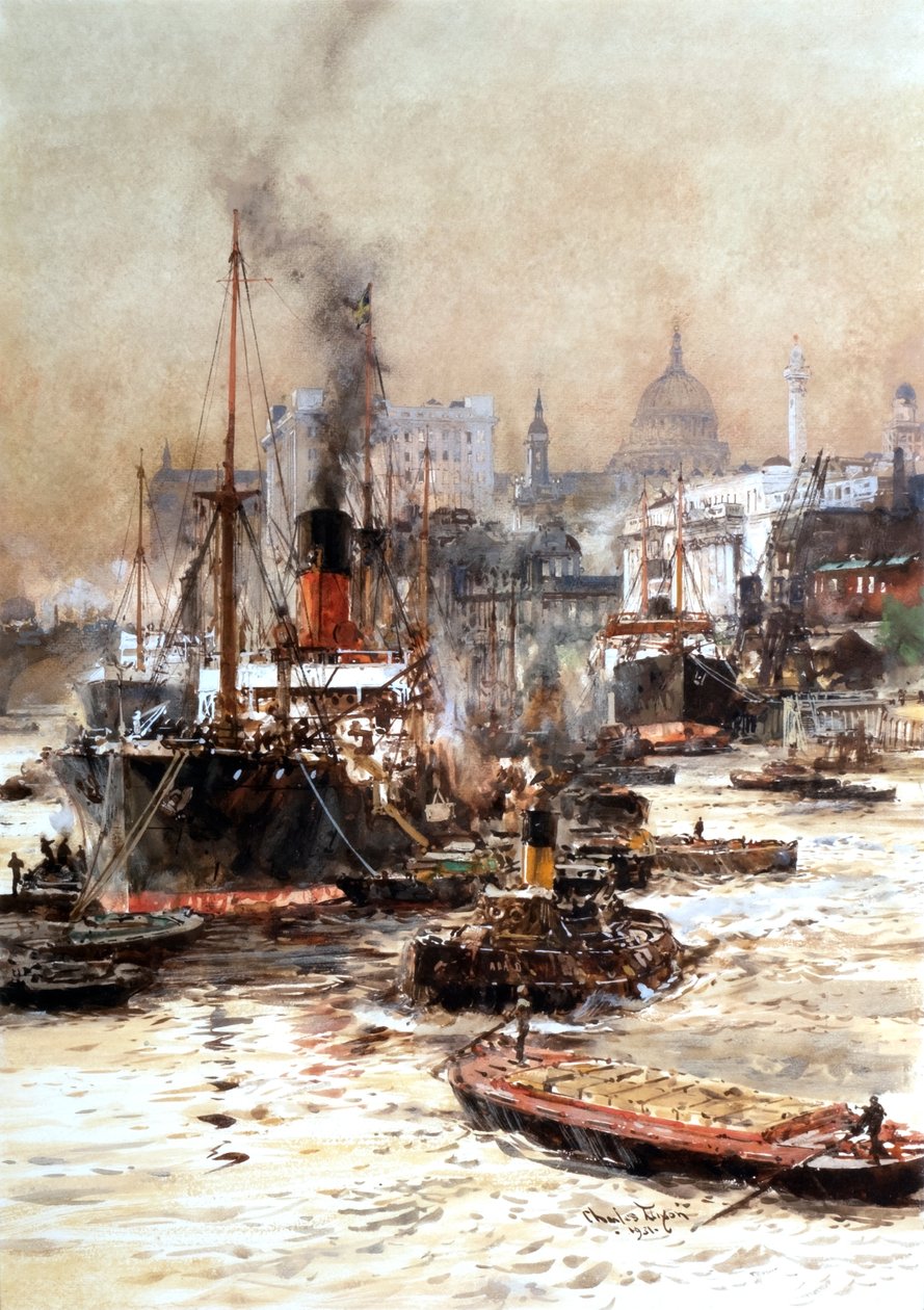 Thames St Paulsin alapuolella tekijältä Charles Edward Dixon