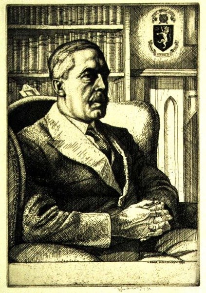 Sir Cyril Norwoodin (1875-1956) muotokuva 1932 (etsaus) tekijältä Charles Edward Holloway