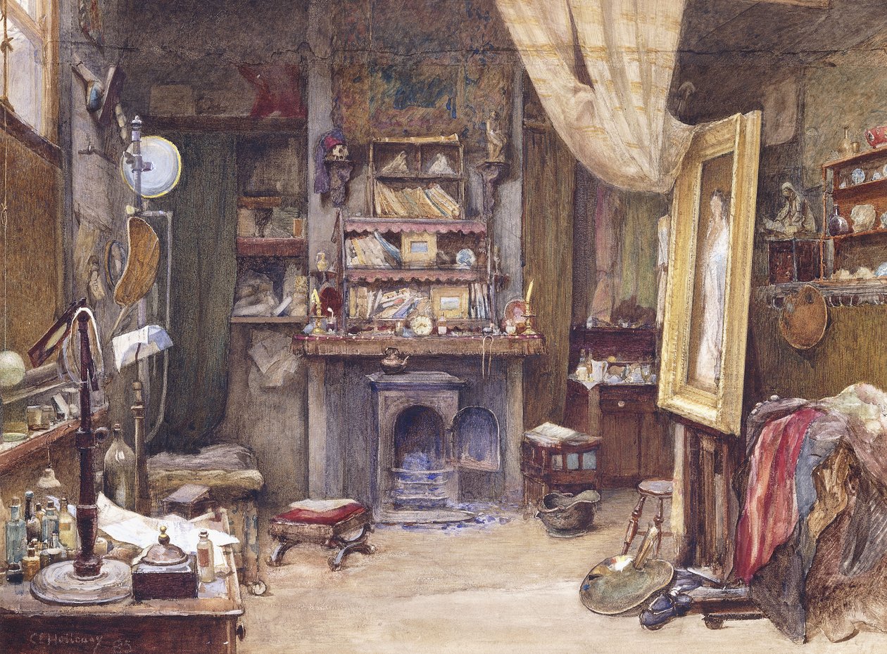 Taiteilijan studio, 1885 tekijältä Charles Edward Holloway